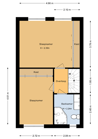 Floorplan - Amerhof 5, 1316 CH Almere